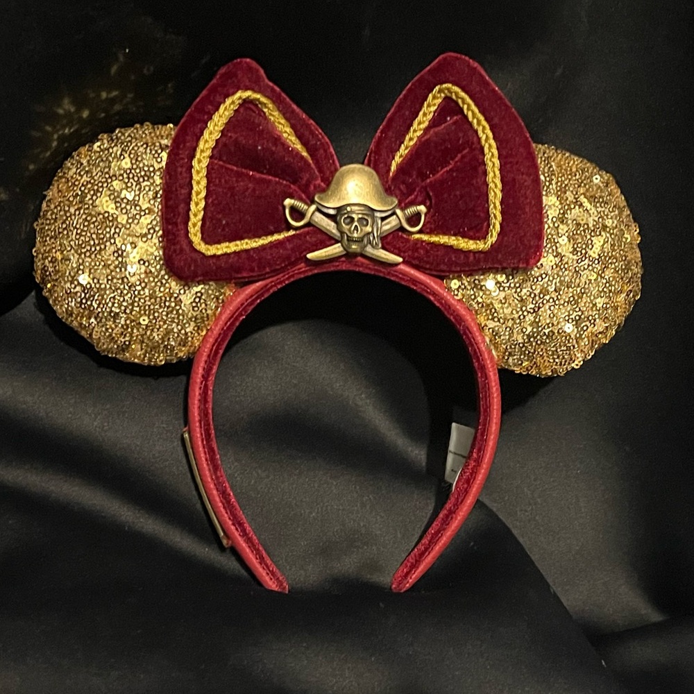 Pirates of the Caribbean Gold and Red Minnie Mouse Walt Disney World Ears